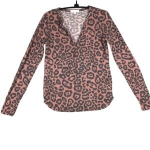 Socialite Women’s XS Pink Black Animal Print Soft Pullover Top NWOT